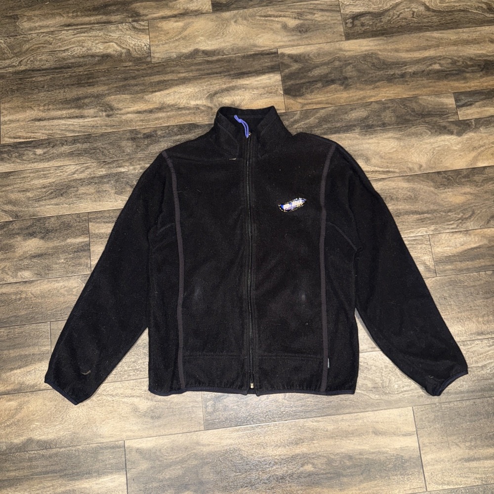 Patagonia Full-Zip Fleece Long-Sleeve Jacket Men's Size Large Black Small Logo